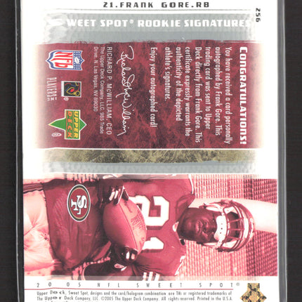 2005 Upper Deck Sweet Spot Frank Gore #256 205/650 Auto