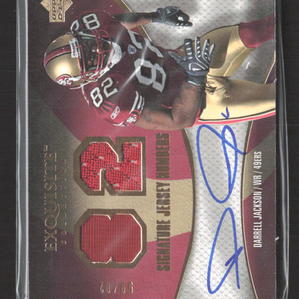 2007 UD Exquisite Signature Jersey Numbers Darrell Jackson Patch Auto /82