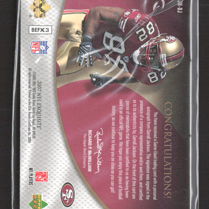 2007 UD Exquisite Signature Jersey Numbers Darrell Jackson Patch Auto /82