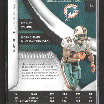 2009 Playoff National Treasures Century Kory Sheets #164 Black /10