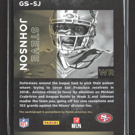 2015 Panini Black Gold Gold Strike Autograph Steve Johnson #GS-SJ 03/25 Auto