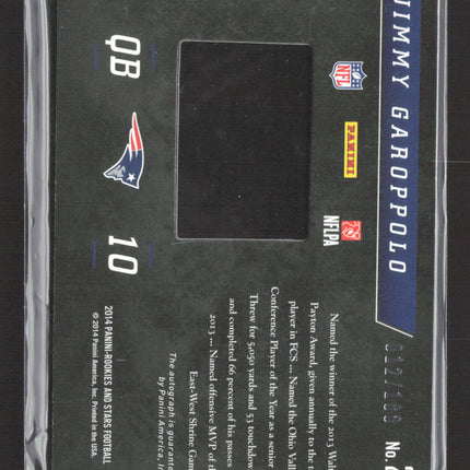 2014 Panini Rookies and Stars Slide Show Jimmy Garoppolo #23 012/105 RC Auto