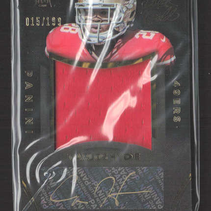 2015 Panini Black Gold Carlos Hyde #RAU-CH 015/199 Jersey Patch RC Auto