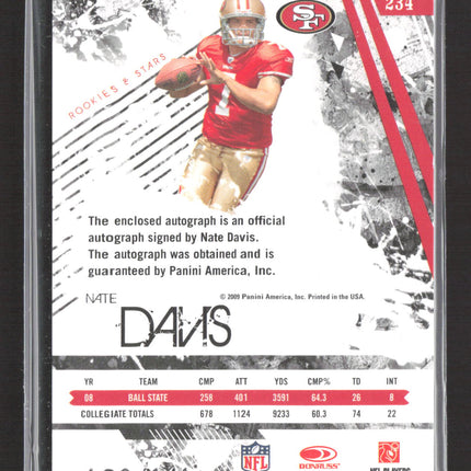 2009 Panini Donruss Rookies & Stars Nate Davis #234 136/141 Patch Auto