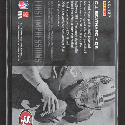 2017 Panini Illusions First Impressions C.J. Beathard #127 Patch RC Auto /25