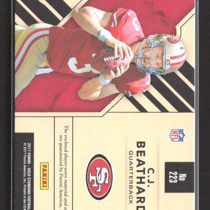 2017 Panini Gold Standard C.J. Beathard #223 Jersey Patch RC 10/99 Auto
