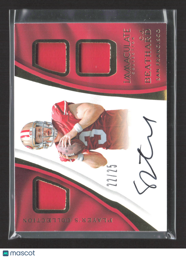 2017 Panini Immaculate Player's Collection C.J. Beathard #PC-CJ Patch 22/25 Auto