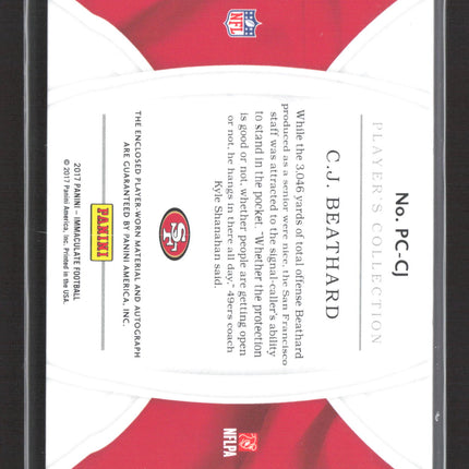 2017 Panini Immaculate Player's Collection C.J. Beathard #PC-CJ Patch 22/25 Auto