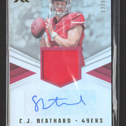 2017 Panini XR C.J. Beathard #RSA-CB Patch Memorabilia 12/99 Jersey Auto