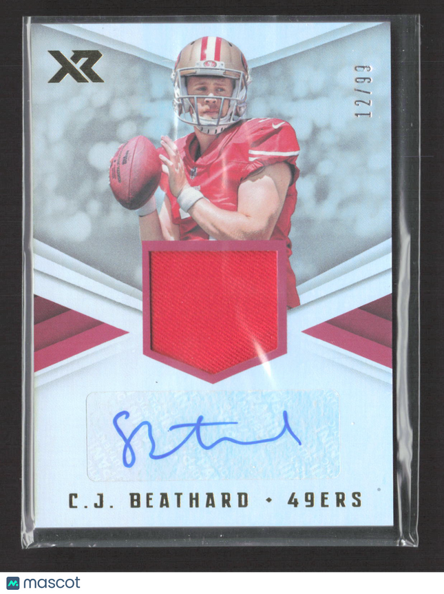 2017 Panini XR C.J. Beathard #RSA-CB Patch Memorabilia 12/99 Jersey Auto