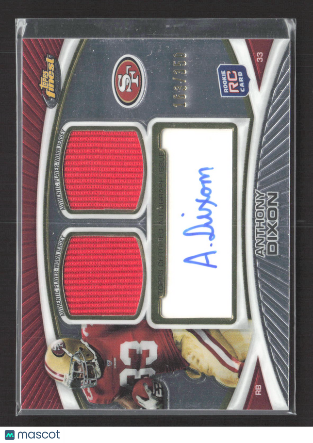 2010 Topps Finest Anthony Dixon #FADR-AD 163/350 RC Dual Relic Auto