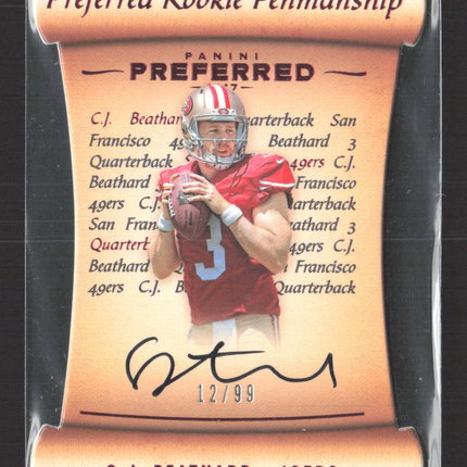 2017 Panini Preferred Rookie Penmanship C.J. Beathard #192 12/99 Auto