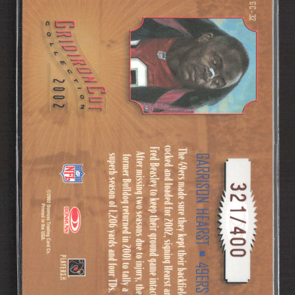 2002 Donruss Gridiron Kings Cut Collection Garrison Hearst #GC-32 321/400 Auto