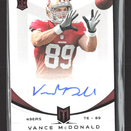 2013 Panini Momentum Vance McDonald #197 RC 1/5 Auto Black