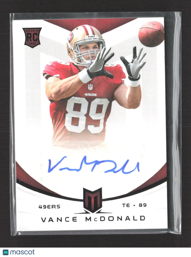 2013 Panini Momentum Vance McDonald #197 RC 1/5 Auto Black