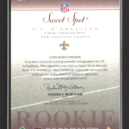 2002 Upper Deck Sweet Spot J.T. O'Sullivan #154 Auto /550