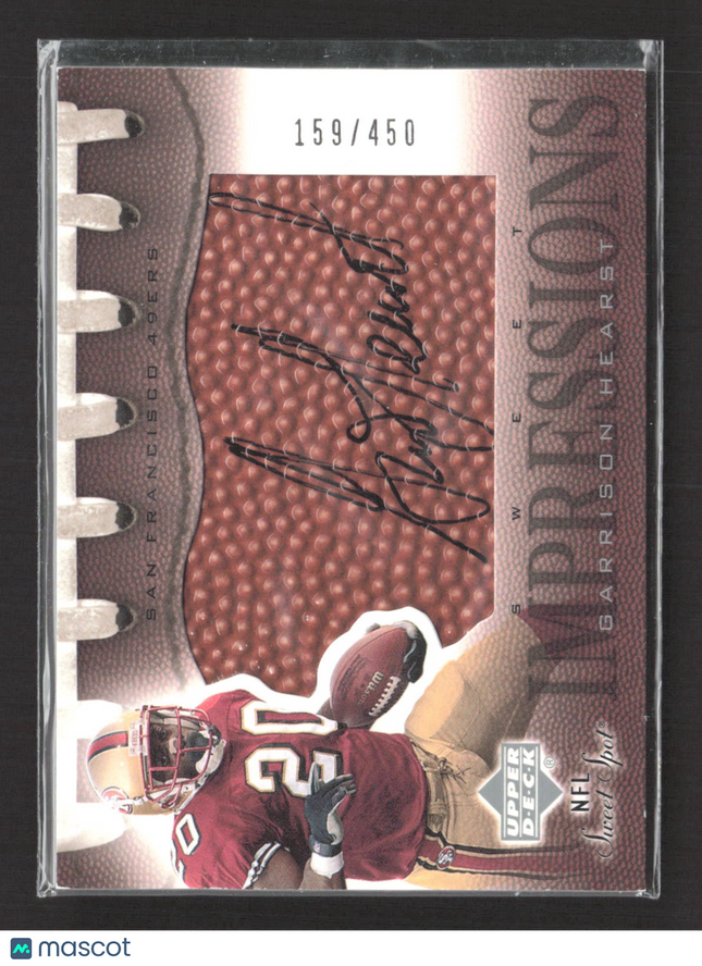 2002 Upper Deck Sweet Spot Sweet Impressions Garrison Hearst #SI-GH 159/450 Auto