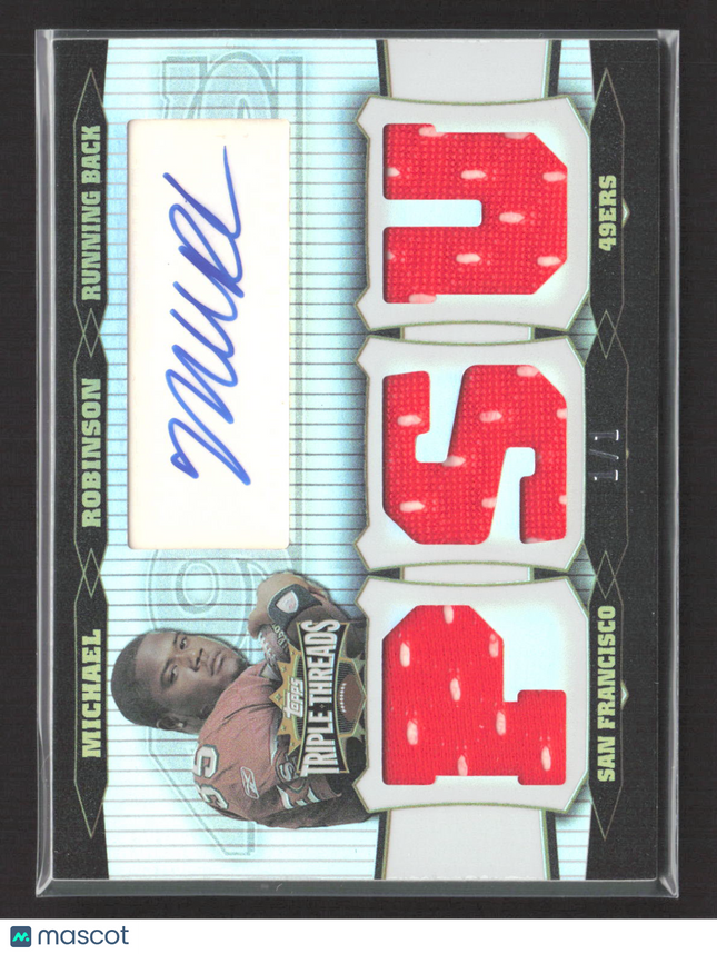 2006 Topps Triple Threads Michael Robinson Platinum 1/1 Triple Jersey Auto