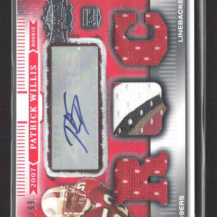 2007 Topps Triple Threads Patrick Willis #105 Triple Relic Patch 86/99 Auto