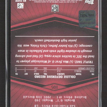 2007 Topps Triple Threads Patrick Willis #105 Triple Relic Patch 86/99 Auto
