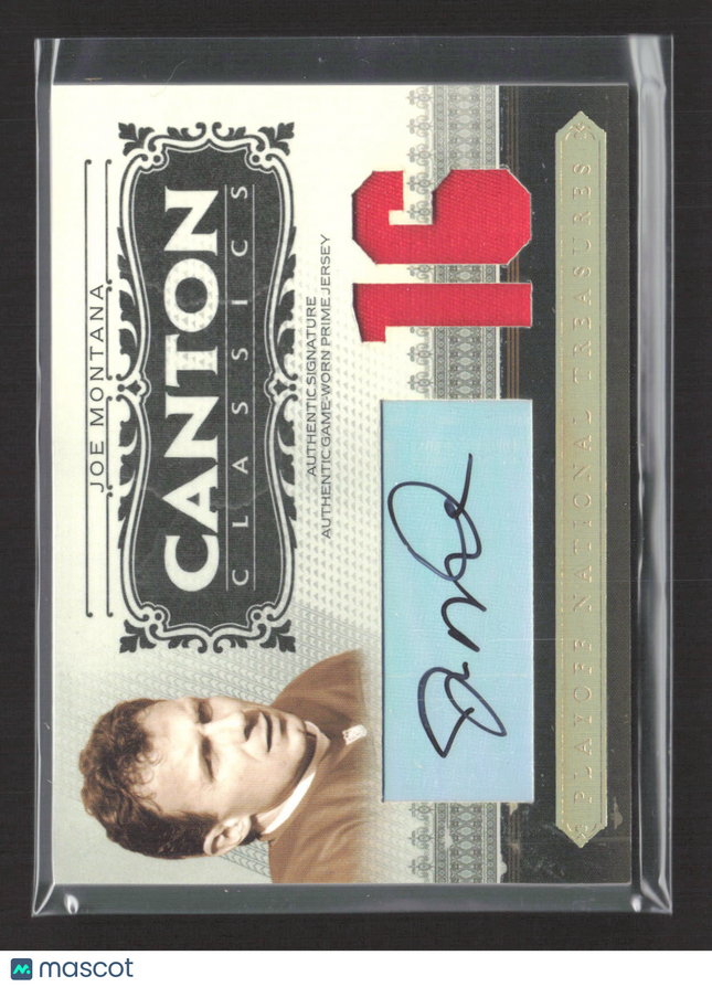 2006 Playoff National Treasures Canton Classics Joe Montana 10/16 Patch Auto