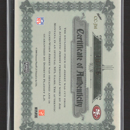 2006 Playoff National Treasures Canton Classics Joe Montana 10/16 Patch Auto