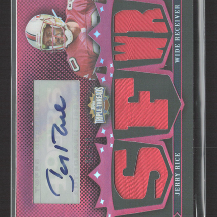 2007 Topps Triple Threads Jerry Rice #TTRA-94 Triple Relic Jersey Relic Auto /18