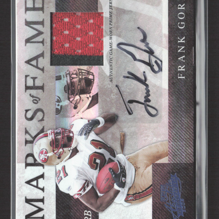 2008 Playoff Absolute Marks of Fame Frank Gore #MOF-7 Game Worn Patch Auto 1/1