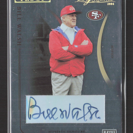 2004 Playoff Prime Signatures Proof Bill Walsh #90 Auto /49