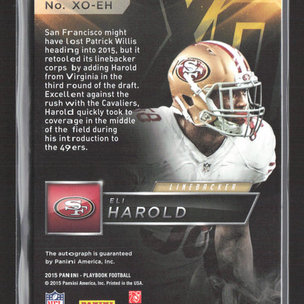2015 Panini Playbook Eli Harold #XO-EH RC 048/199 Auto