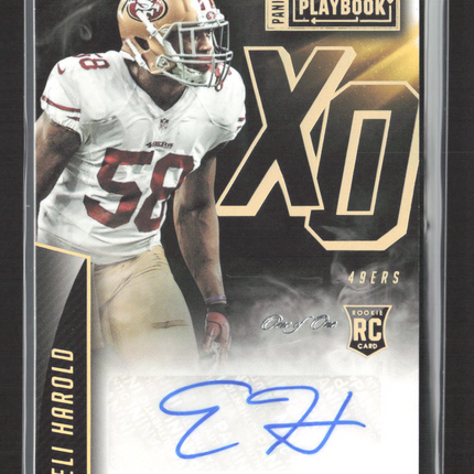 2015 Panini Playbook Eli Harold #XO-EH 1/1 Platinum RC Auto