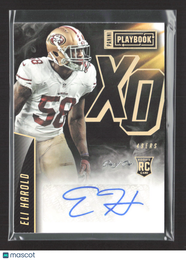 2015 Panini Playbook Eli Harold #XO-EH 1/1 Platinum RC Auto