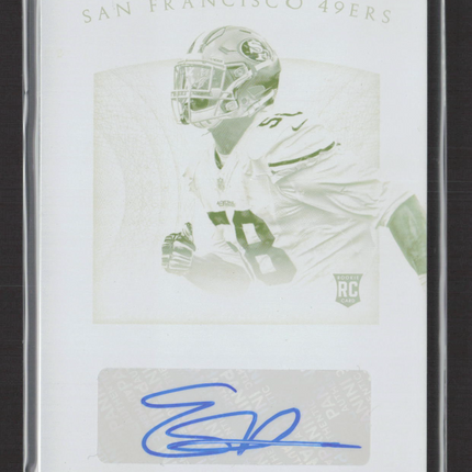 2015 Panini National Treasures Eli Harold #163 Cyan Printing Plate Rc Auto 1/1