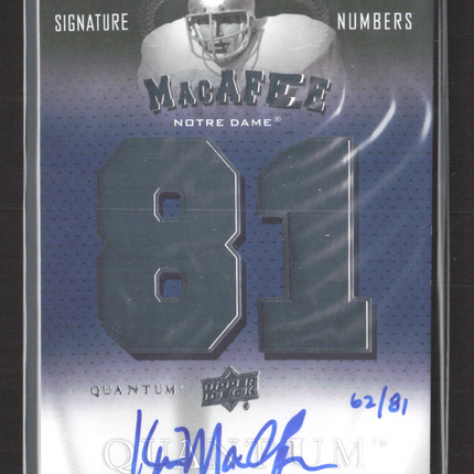 2013 Upper Deck Quantum Signature Numbers Ken MacAfee #SN-KM 62/81 Auto