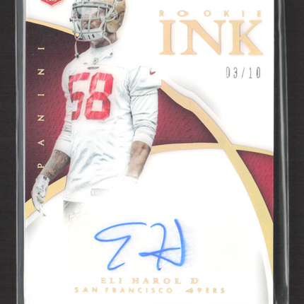 2015 Panini Immaculate Rookie Ink Eli Harold #RI-EH RC 03/10 Auto Gold