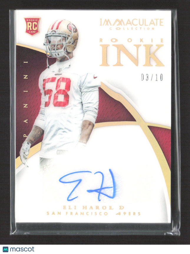 2015 Panini Immaculate Rookie Ink Eli Harold #RI-EH RC 03/10 Auto Gold