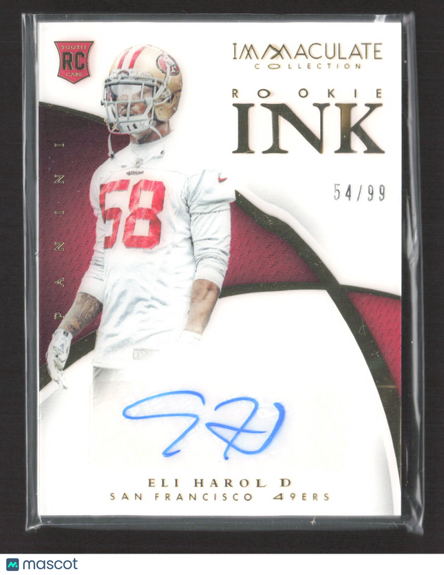 2015 Panini Immaculate Collection Rookie Ink Eli Harold #RI-EH RC 54/99 Auto
