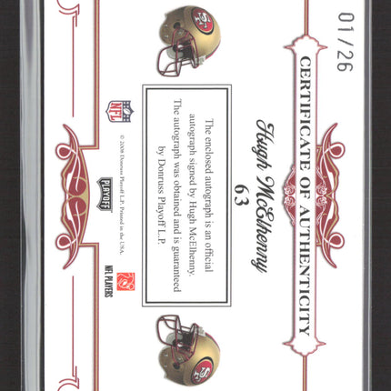 2008 Playoff National Treasures Signature Patches Hugh McElhenny #63 01/26 Auto