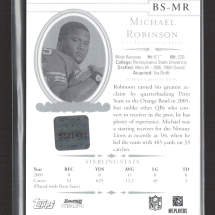 2006 Bowman Sterling Michael Robinson #BS-MR Authentic Player-Worn Jersey Auto