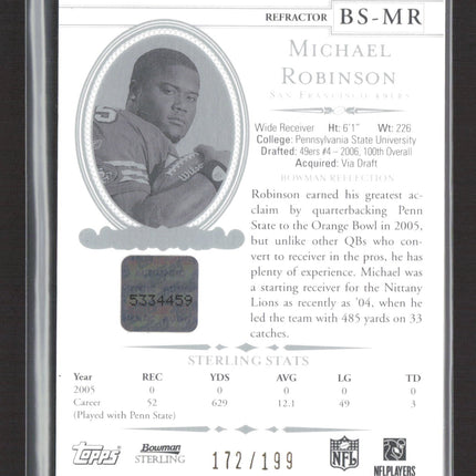 2006 Bowman Sterling Michael Robinson #BS-MR Refractor Jersey Auto /199