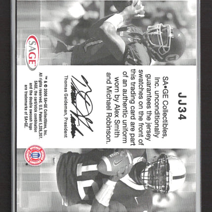 2006 SAGE Authentic Dual Jerseys Alex Smith Michael Robinson #JJ34 Jersey 6/10