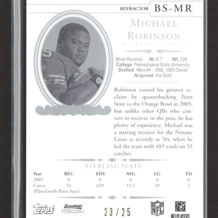 2006 Bowman Sterling Michael Robinson #BS-MR Refractor Black Jersey /25