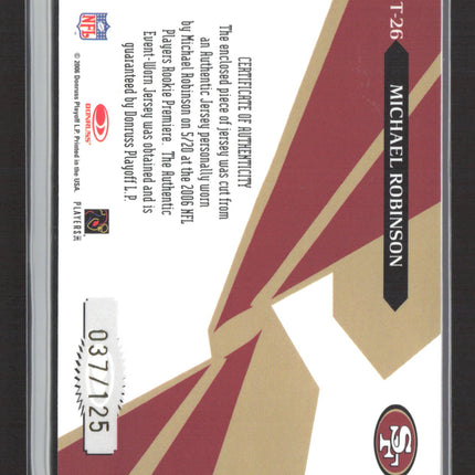 2006 Playoff Rookies & Stars Cross Training Michael Robinson #CT-26 Jersey /125