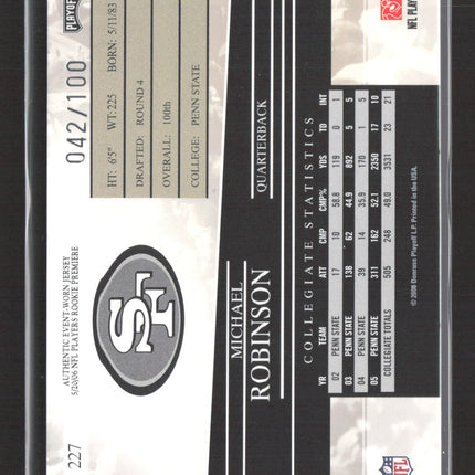 2008 Playoff Prestige Michael Robinson #227  Jersey Patch /100