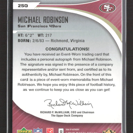 2006 Upper Deck SP Authentic Michael Robinson #250 Rookie Patch 371/999 Auto