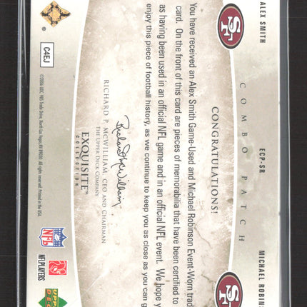 2006 Upper Deck Exquisite Michael Robinson Alex Smith #ECP-SR Combo Patch /25