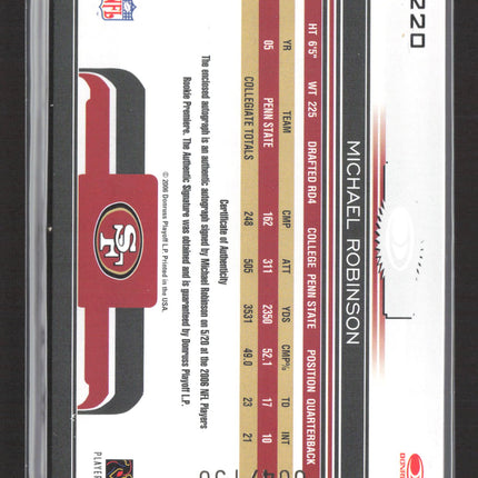 2006 Gridiron Gear Gridiron Gems Michael Robinson #220 Patch Auto