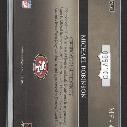 2006 Playoff Absolute Marks of Fame Michael Robinson #MF-43 Jersey Auto /100