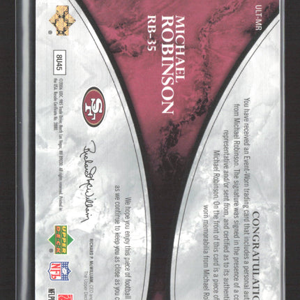 2006 Upper Deck Ultimate Signature Michael Robinson #ULT-MR Jersey Auto /35