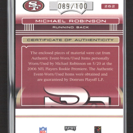 2006 Playoff Absolute Memorabilia Michael Robinson #262 Jersey Ball Auto /100